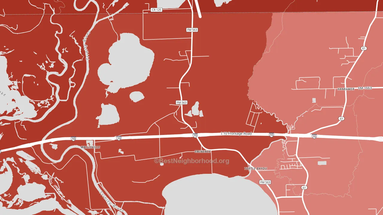 77597, TX block-group political-lean map