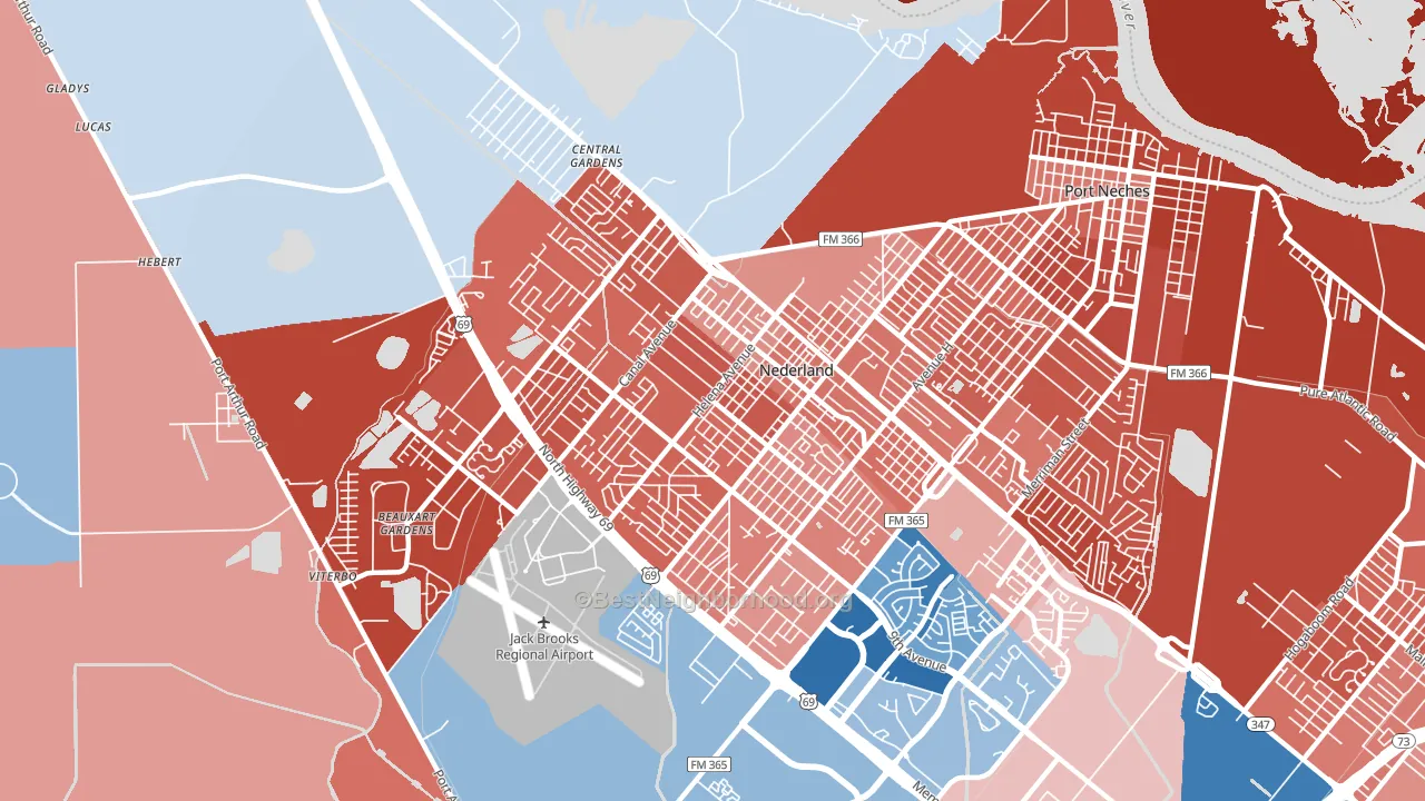 77627, TX block-group political-lean map
