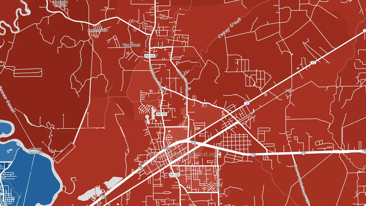 77662, TX block-group political-lean map