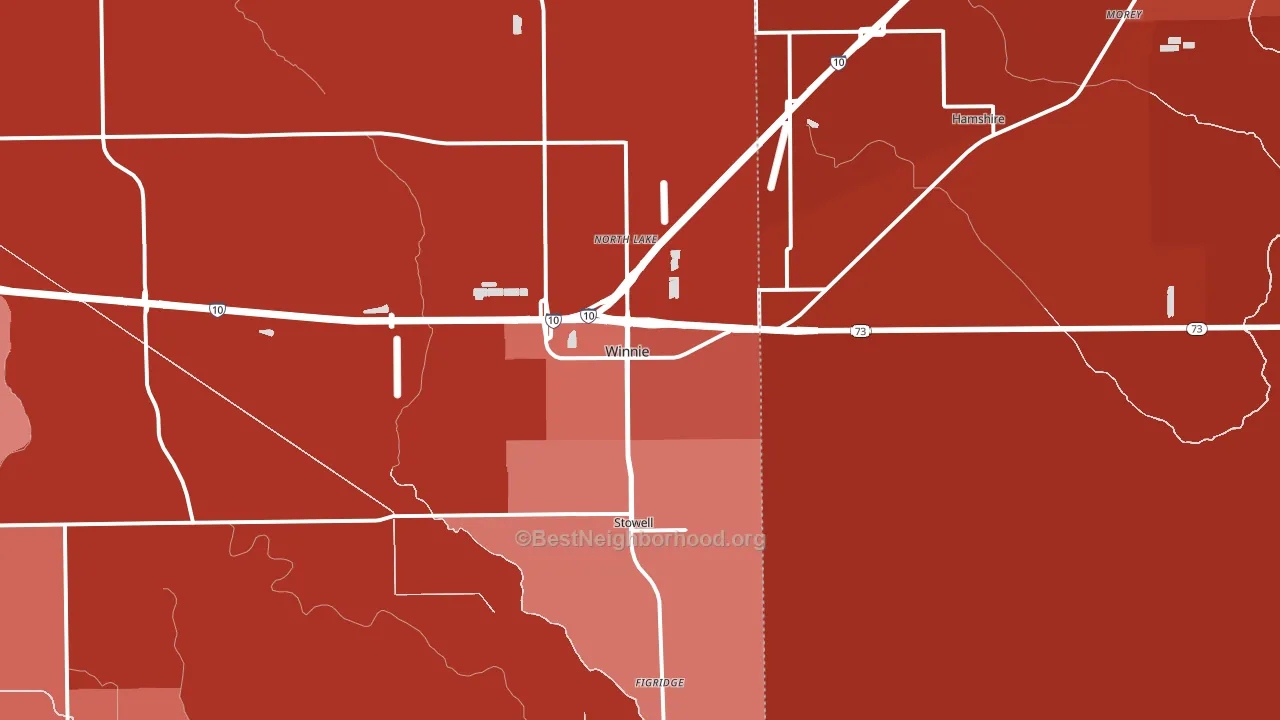 77665, TX block-group political-lean map