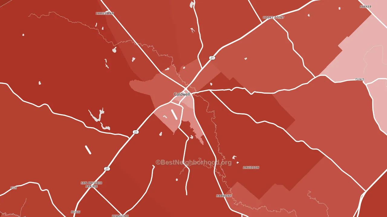 77836, TX block-group political-lean map