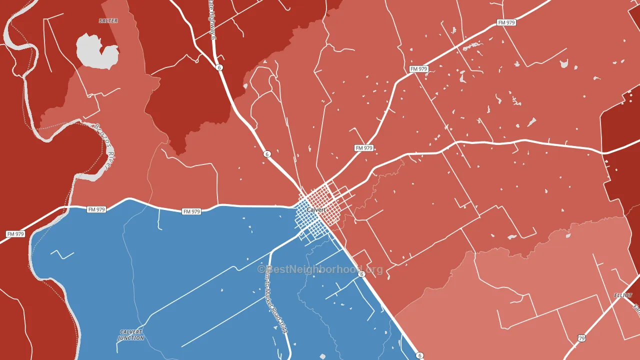 77837, TX block-group political-lean map