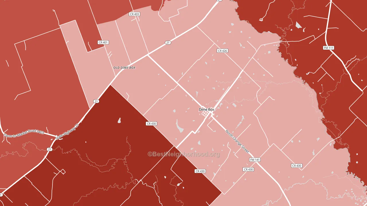 77853, TX block-group political-lean map