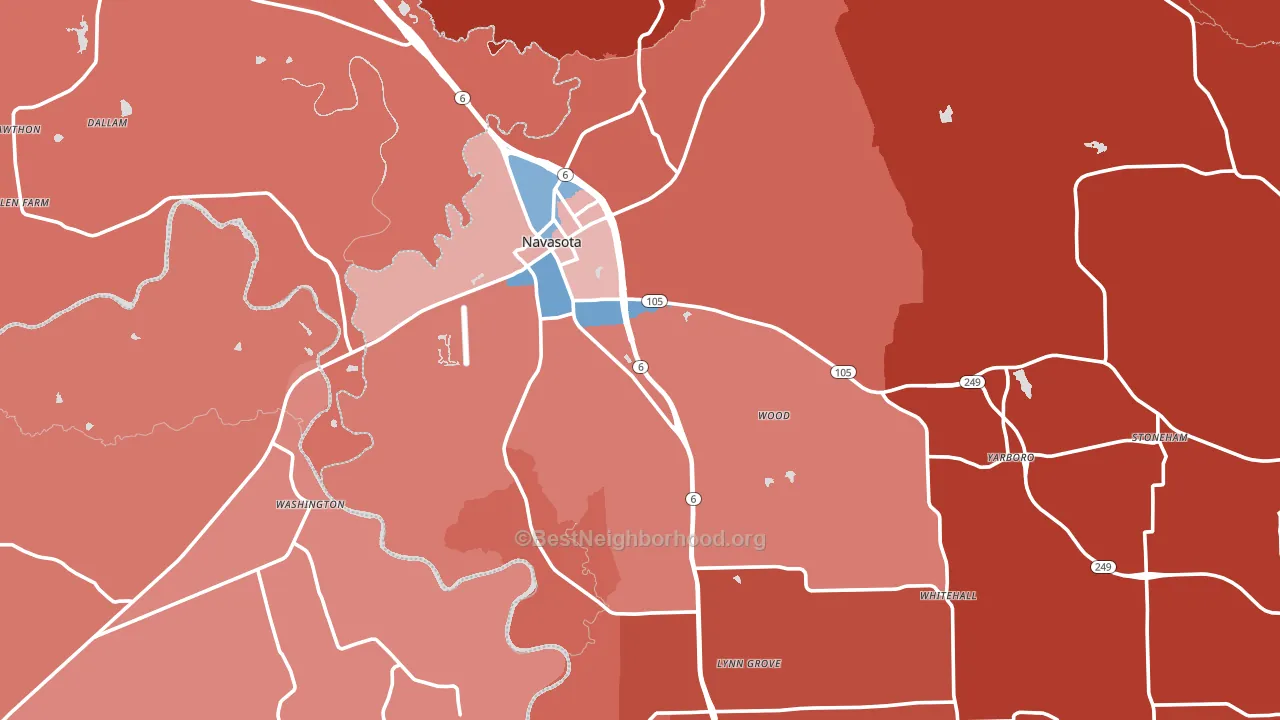 77868, TX block-group political-lean map