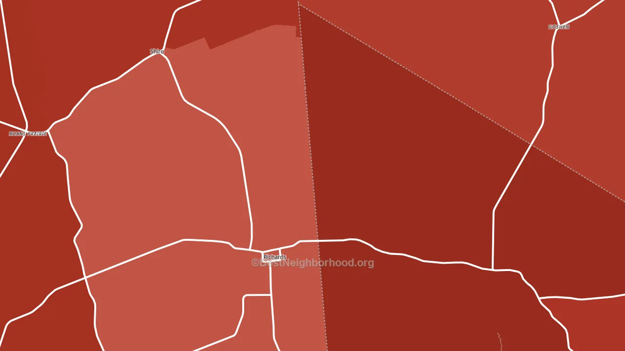 77873, TX block-group political-lean map