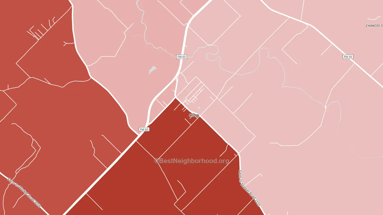 77878, TX block-group political-lean map