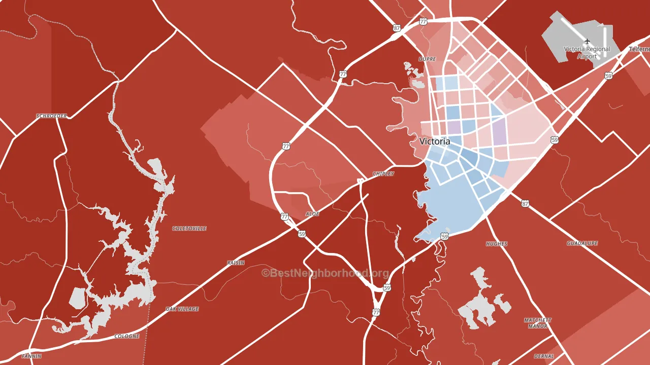 77905, TX block-group political-lean map