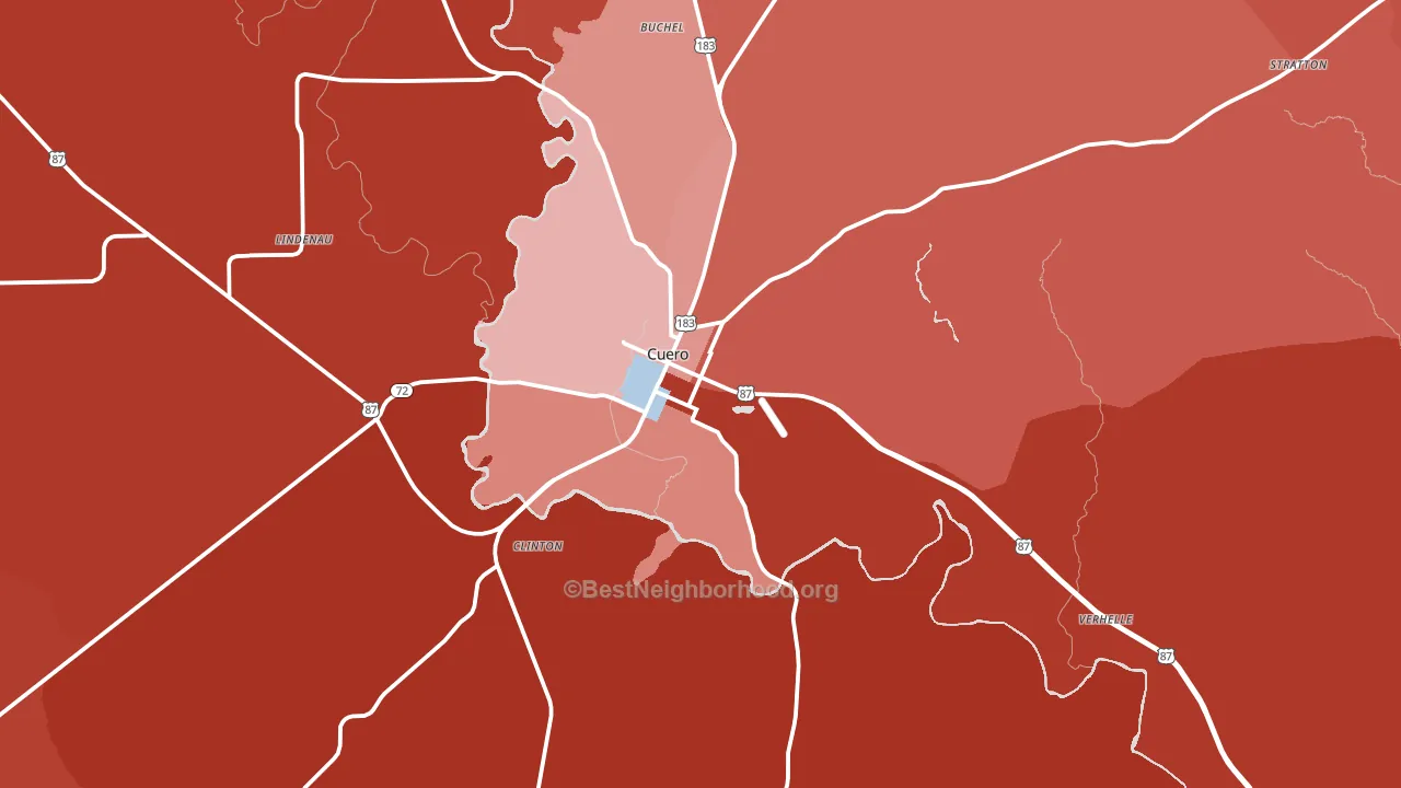 77954, TX block-group political-lean map