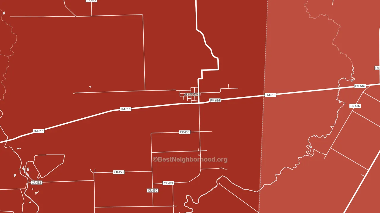 77961, TX block-group political-lean map