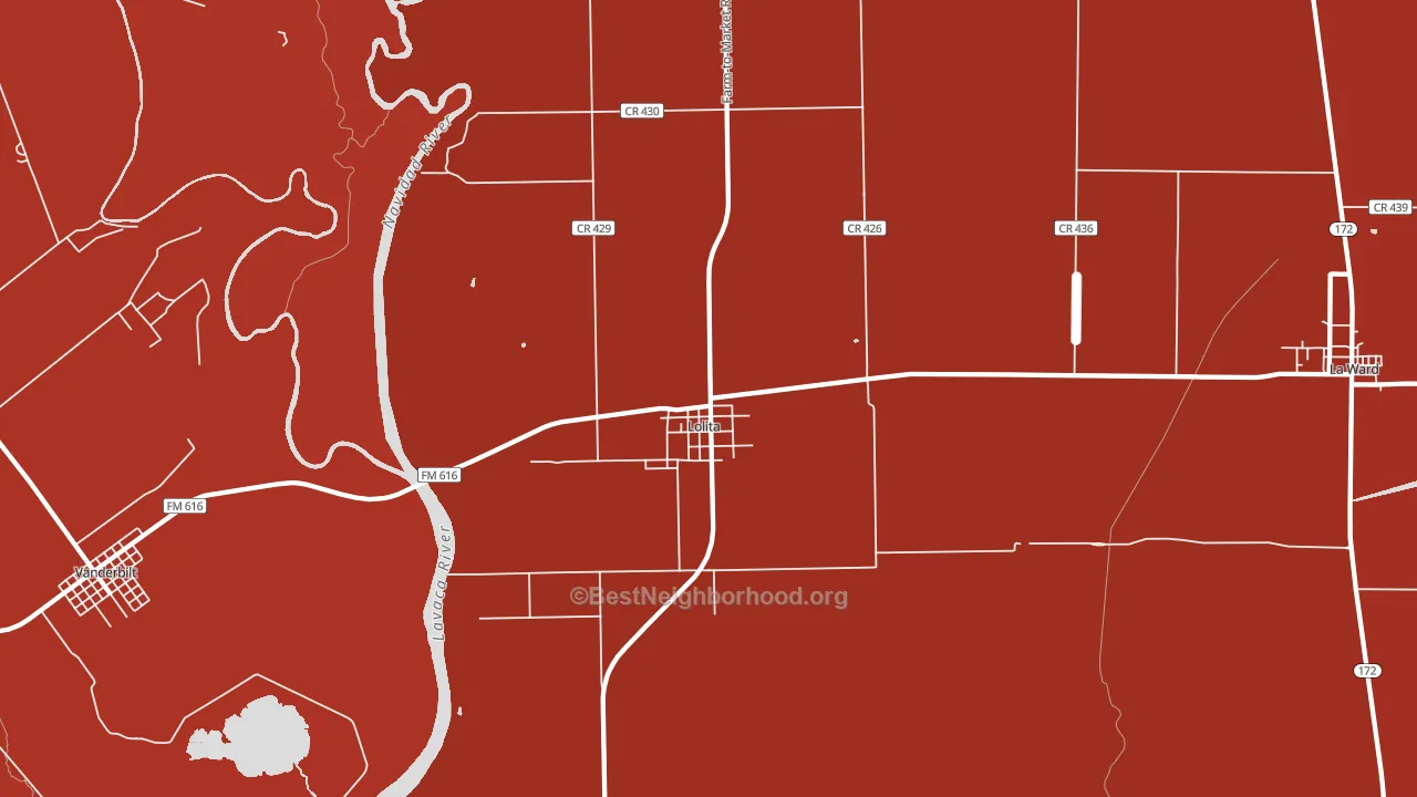 77971, TX block-group political-lean map