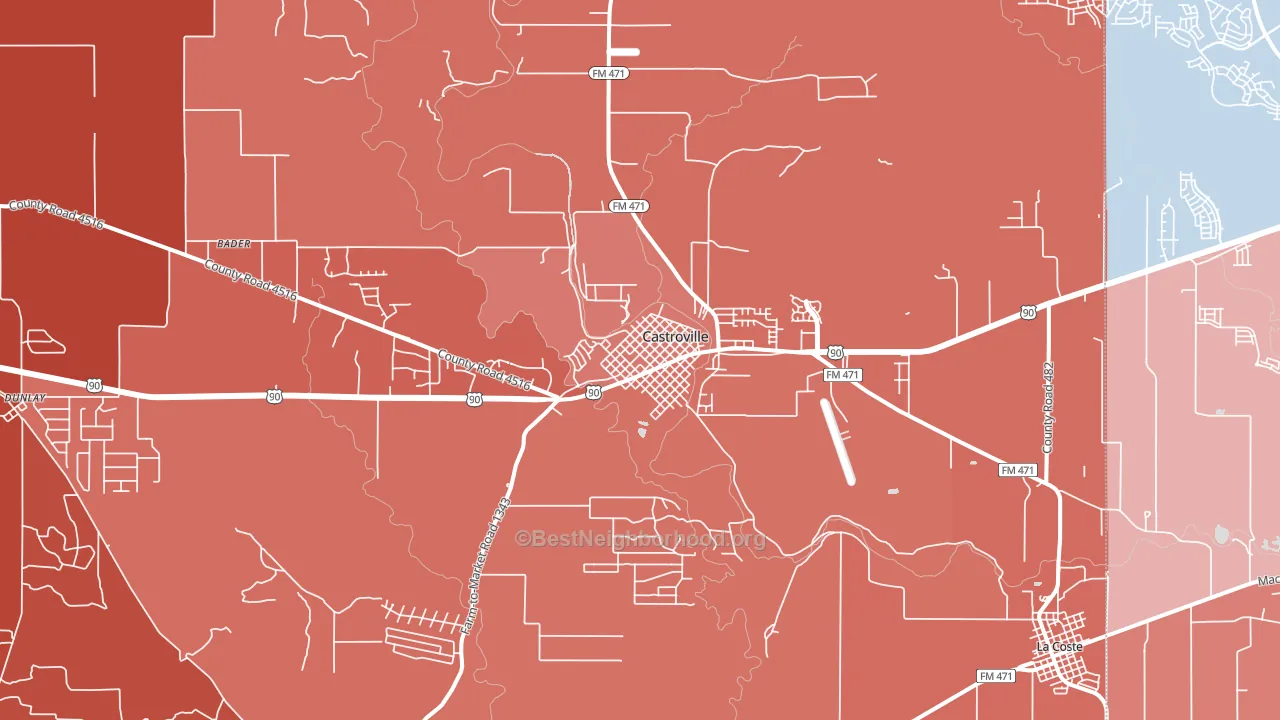78009, TX block-group political-lean map