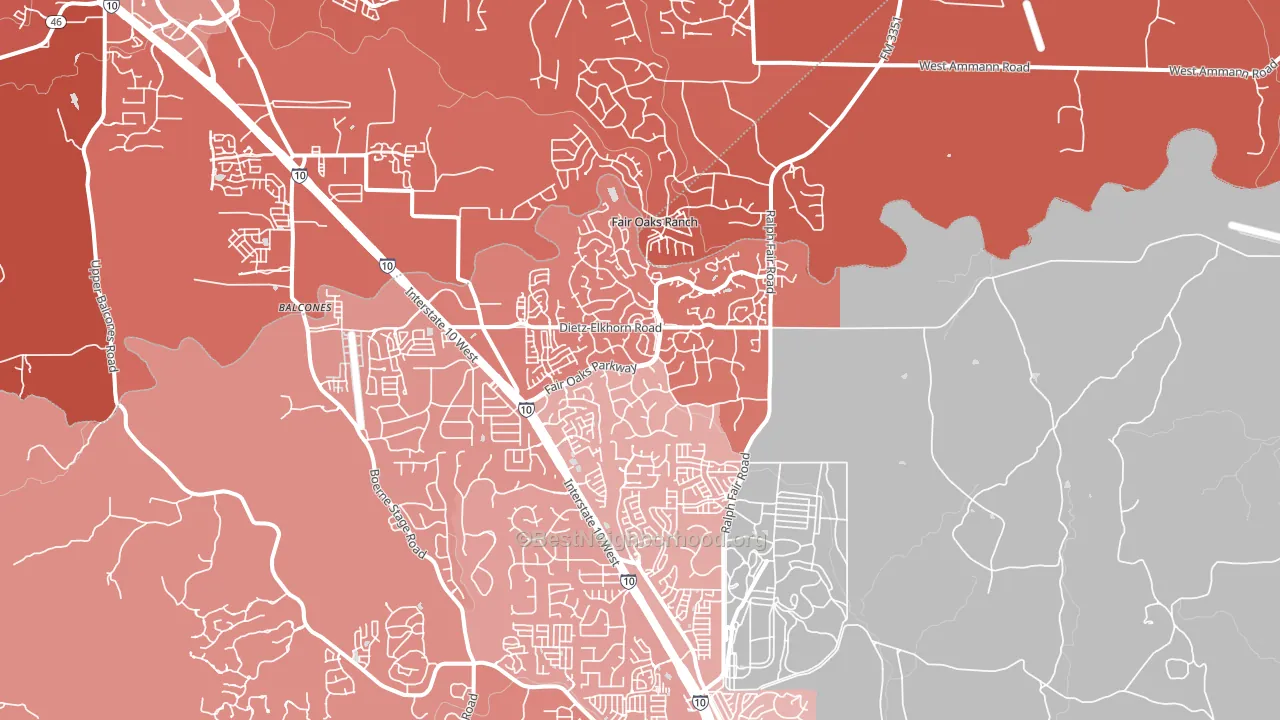 78015, TX block-group political-lean map