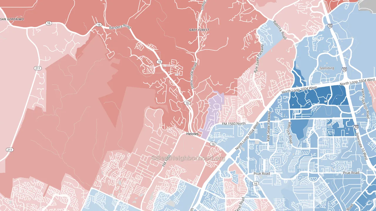 78023, TX block-group political-lean map