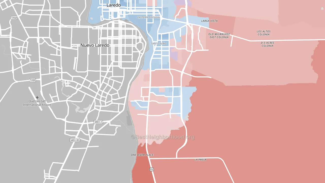 78046, TX block-group political-lean map