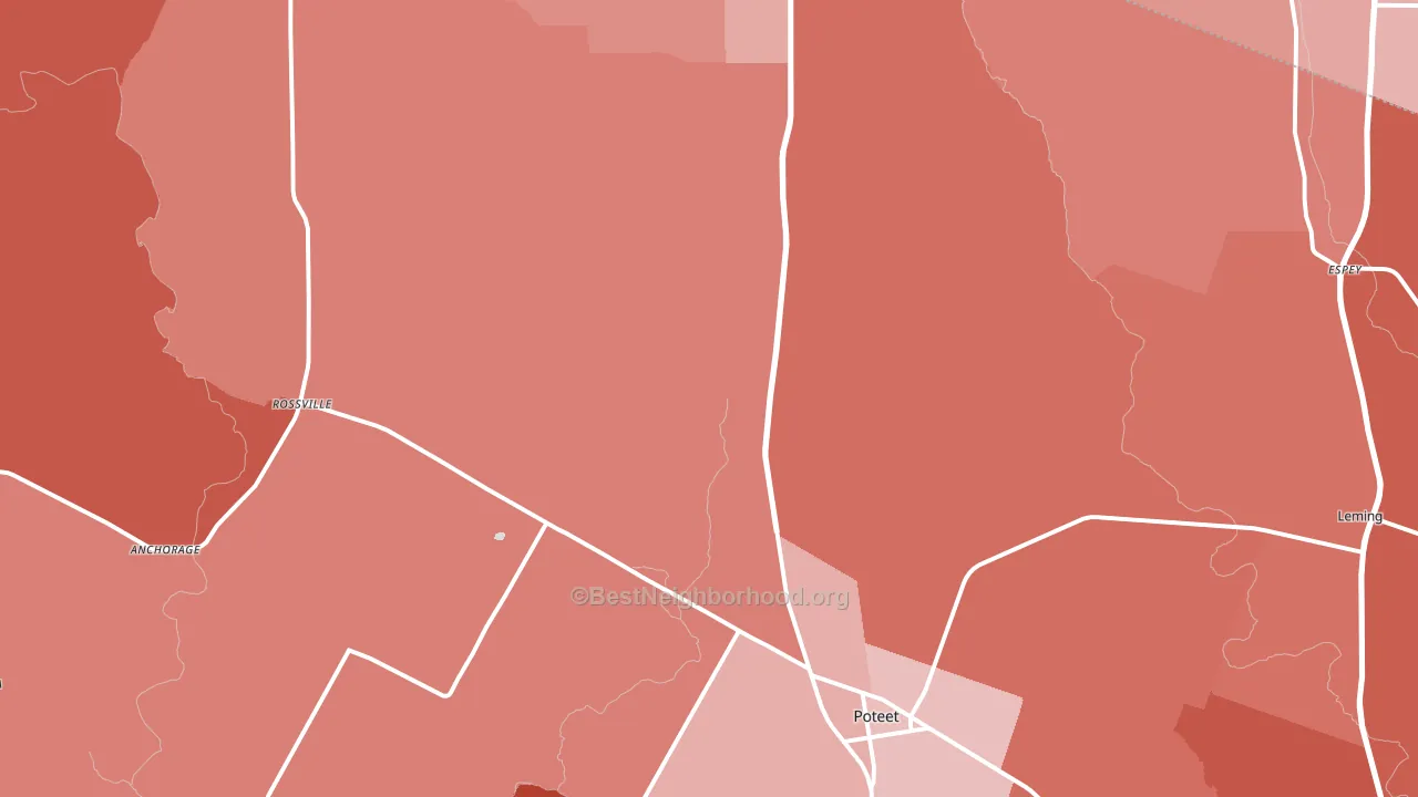 78065, TX block-group political-lean map