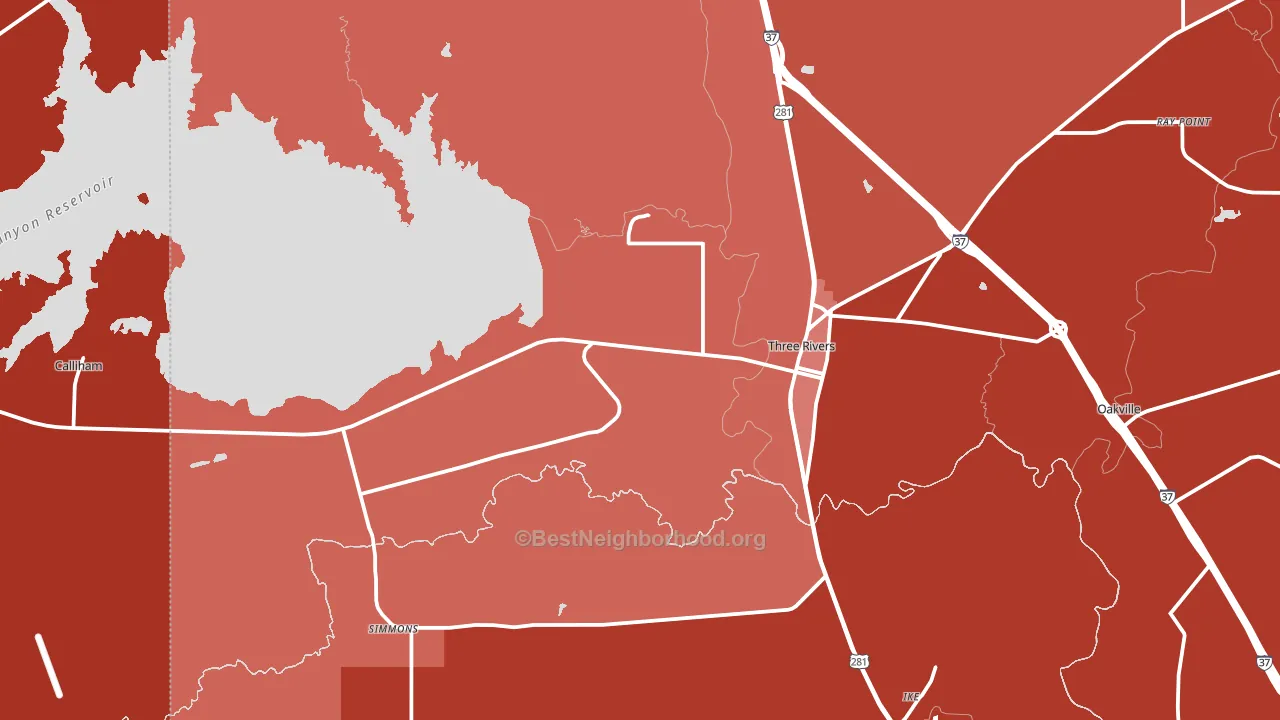78071, TX block-group political-lean map