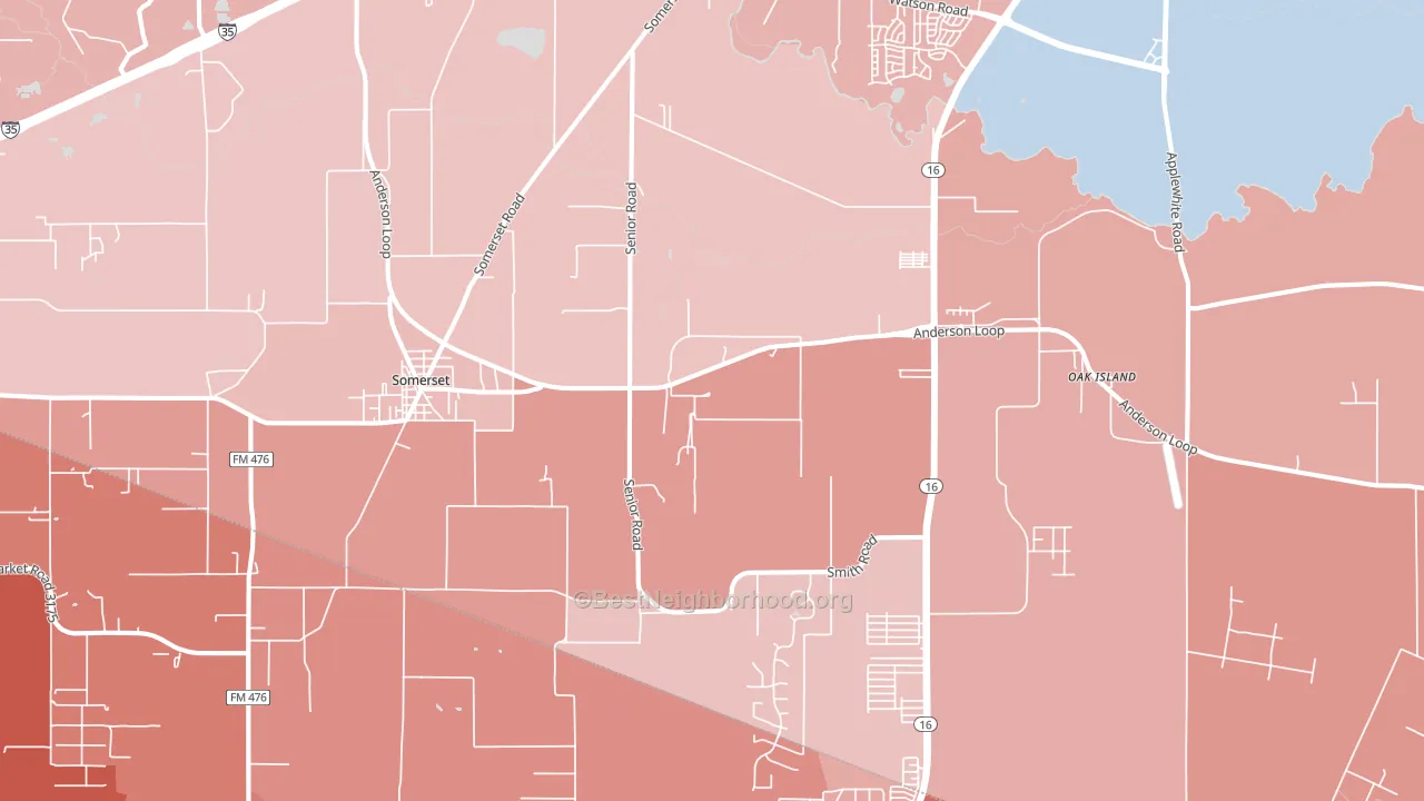 78073, TX block-group political-lean map