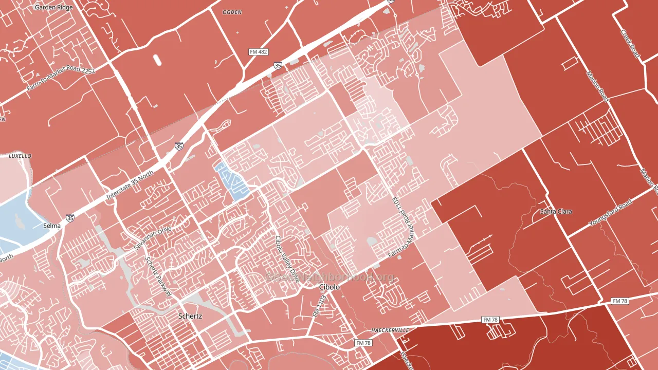 78108, TX block-group political-lean map