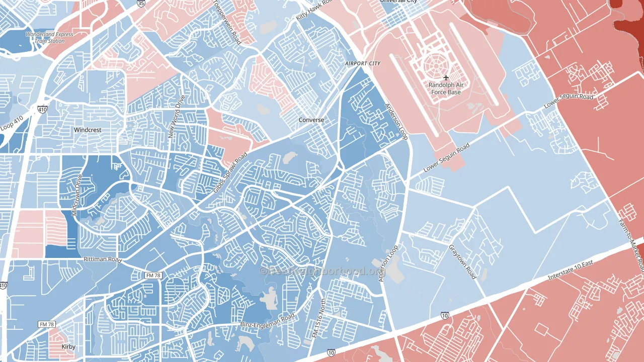 78109, TX block-group political-lean map