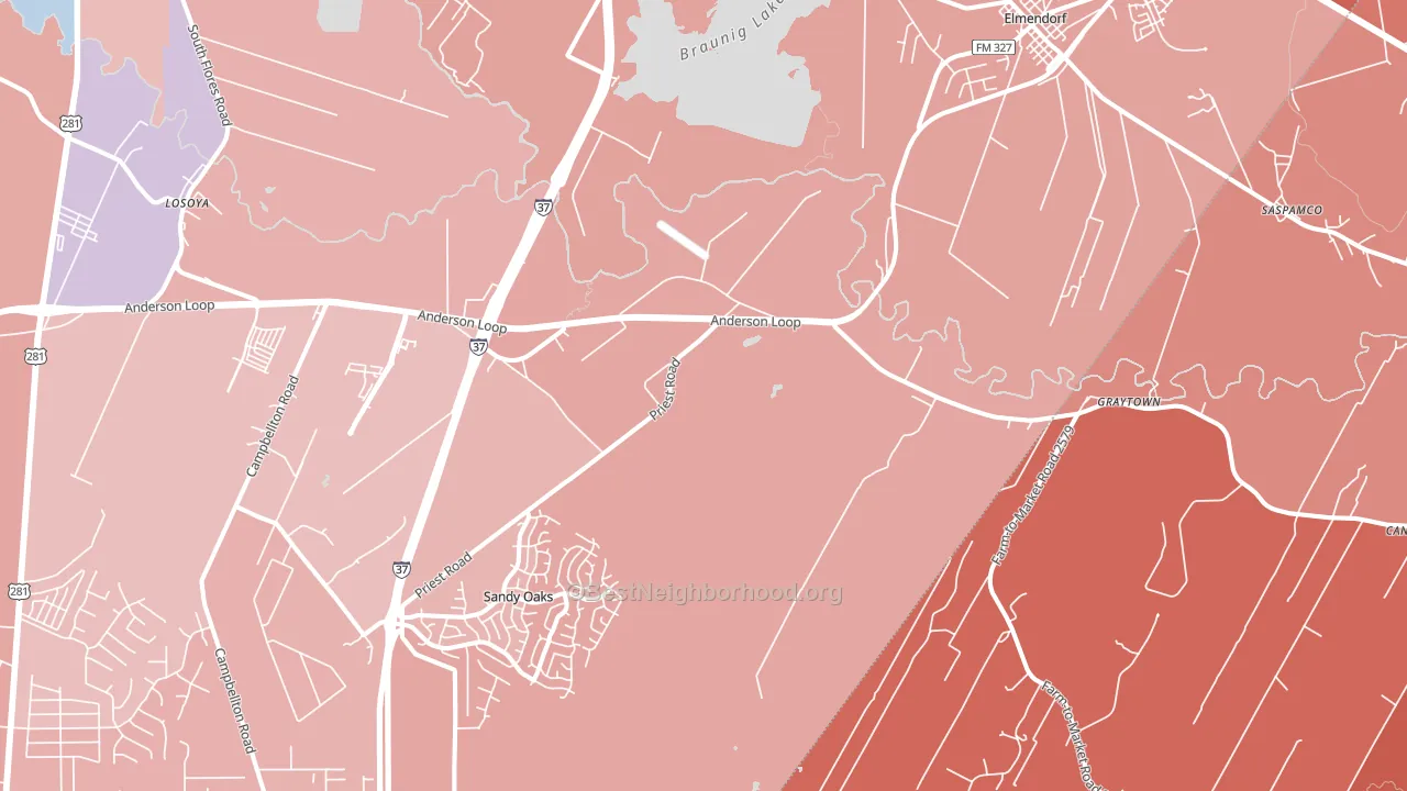 78112, TX block-group political-lean map