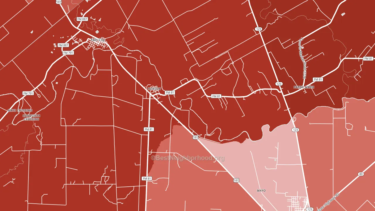 78117, TX block-group political-lean map