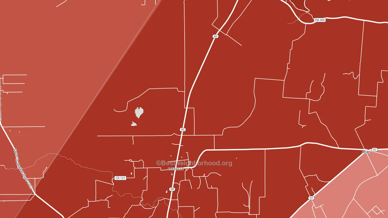 78122, TX block-group political-lean map