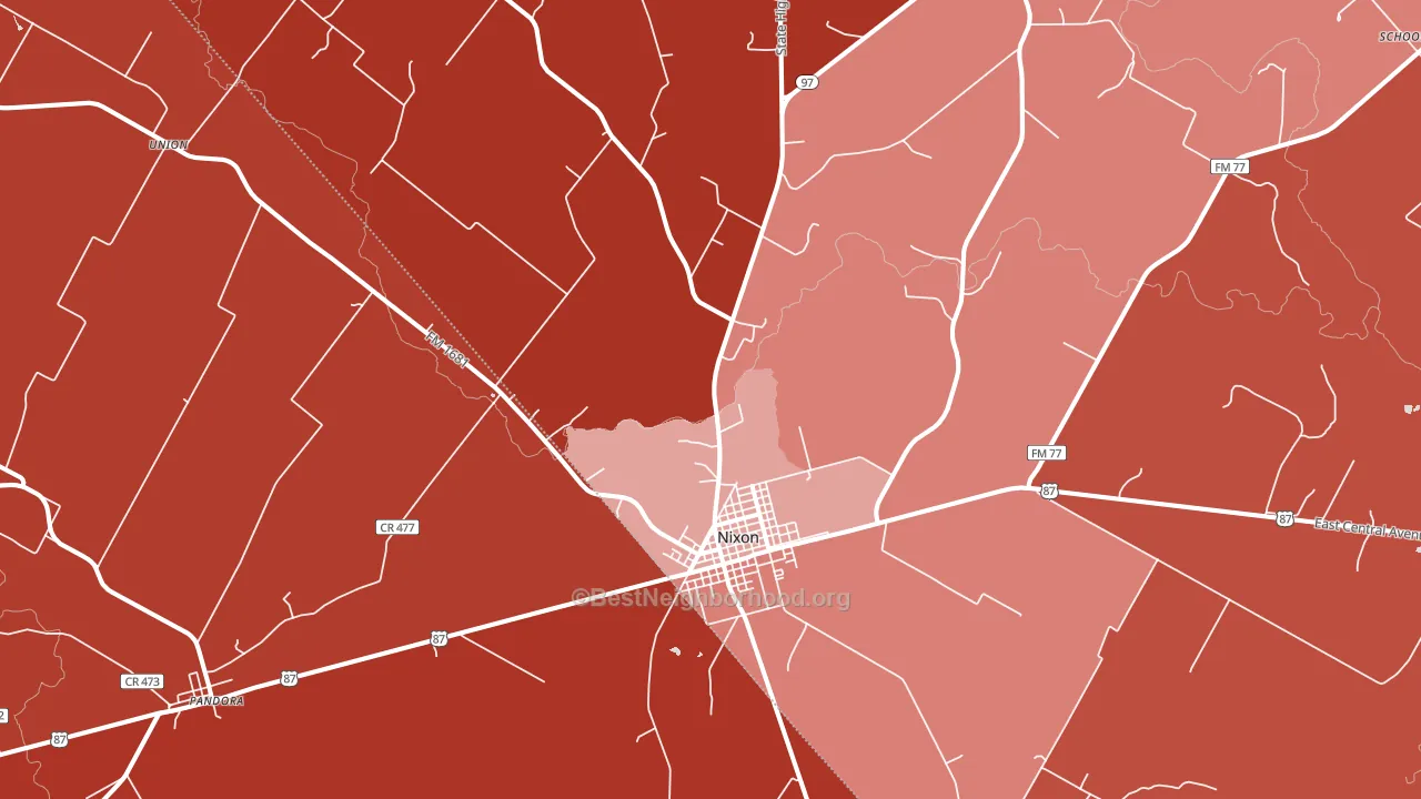 78140, TX block-group political-lean map