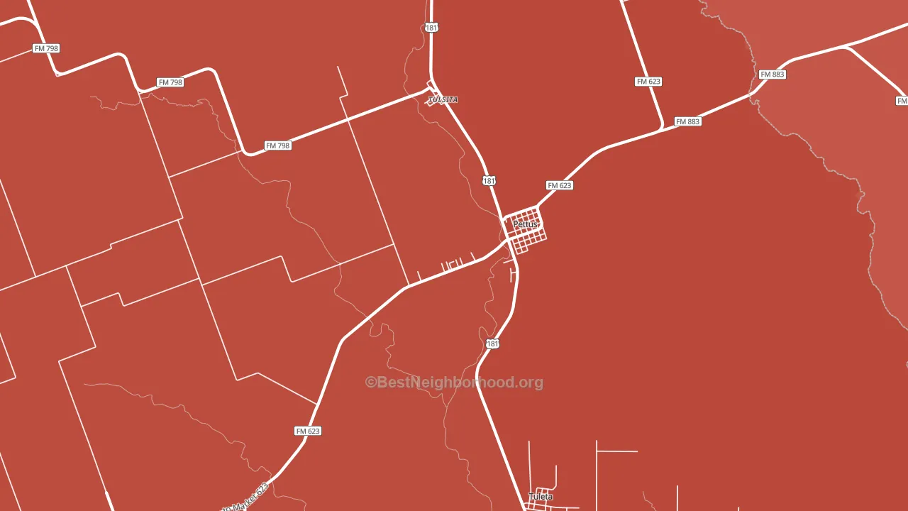 78146, TX block-group political-lean map