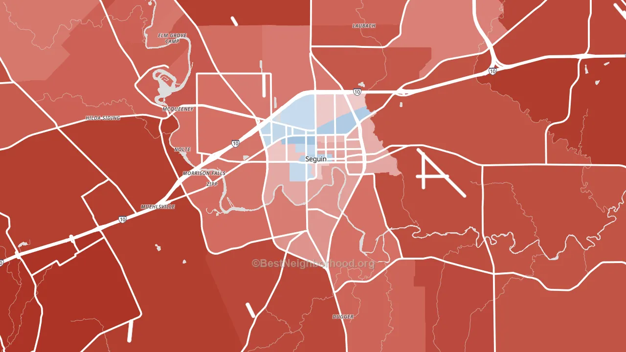 78155, TX block-group political-lean map