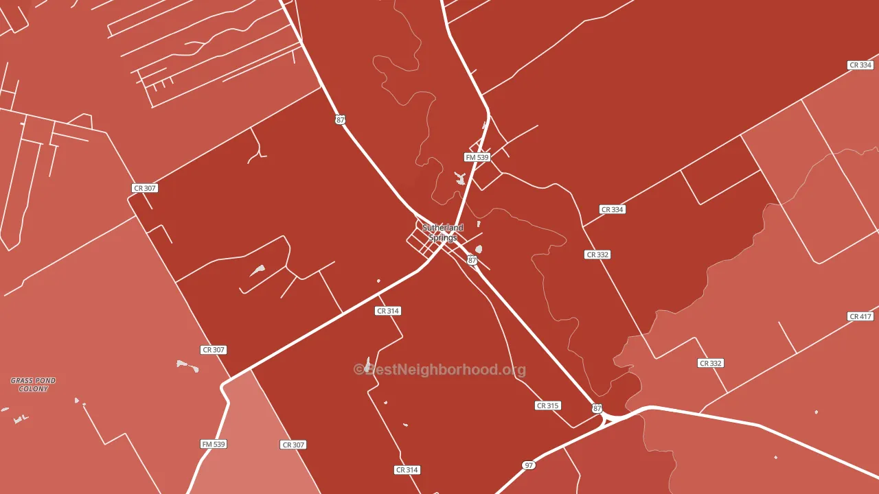 78161, TX block-group political-lean map