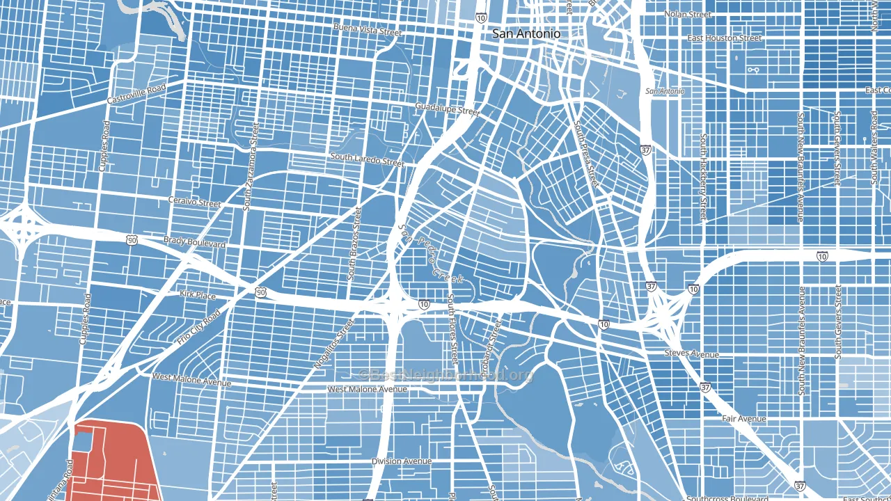 78204, TX block-group political-lean map