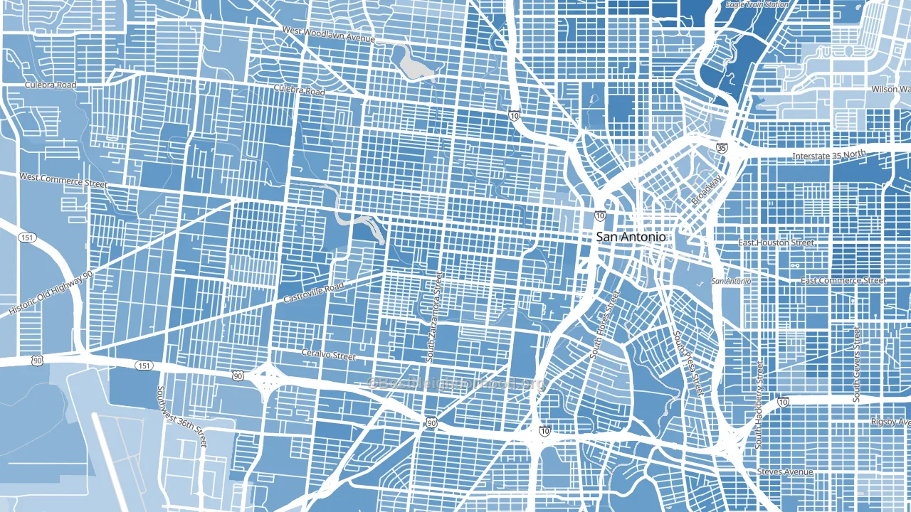 78207, TX block-group political-lean map