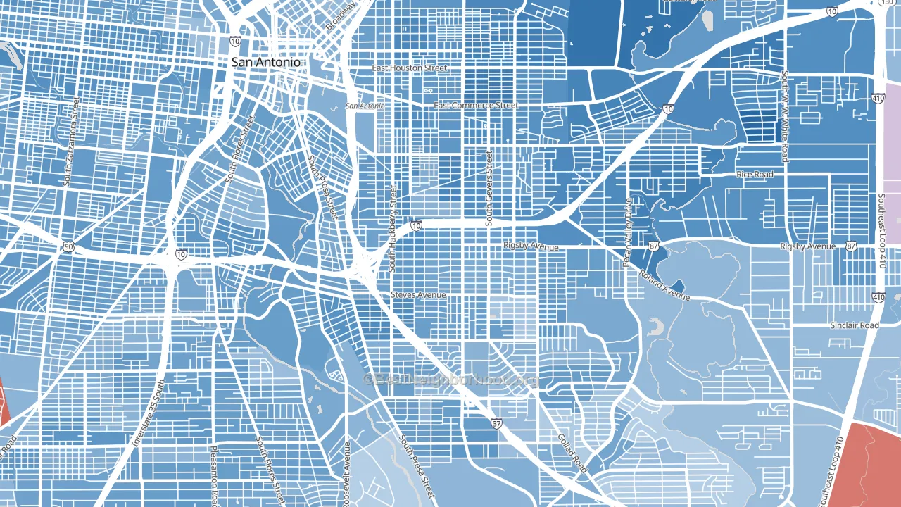78210, TX block-group political-lean map