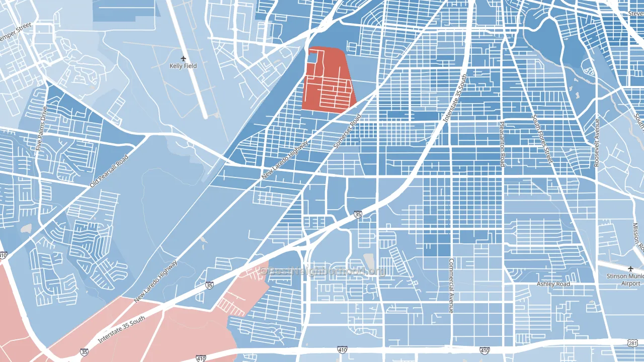 78211, TX block-group political-lean map
