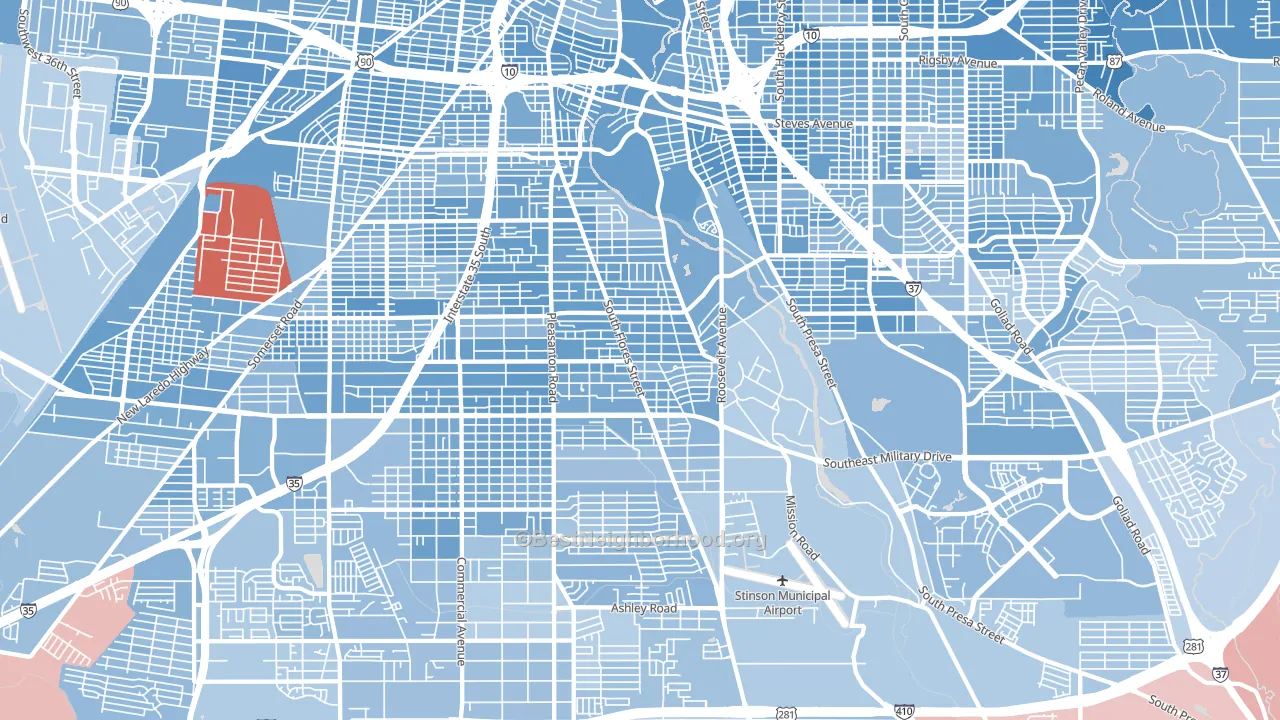 78214, TX block-group political-lean map
