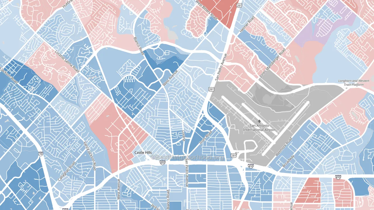 78216, TX block-group political-lean map