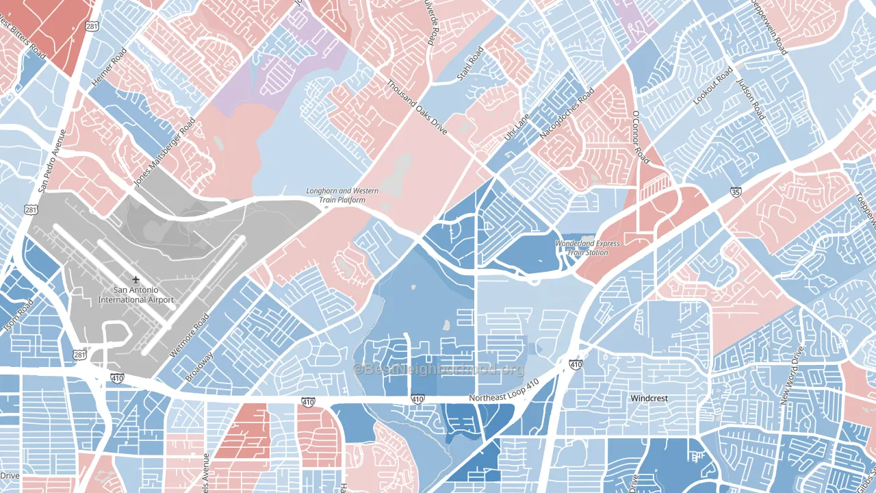 78217, TX block-group political-lean map