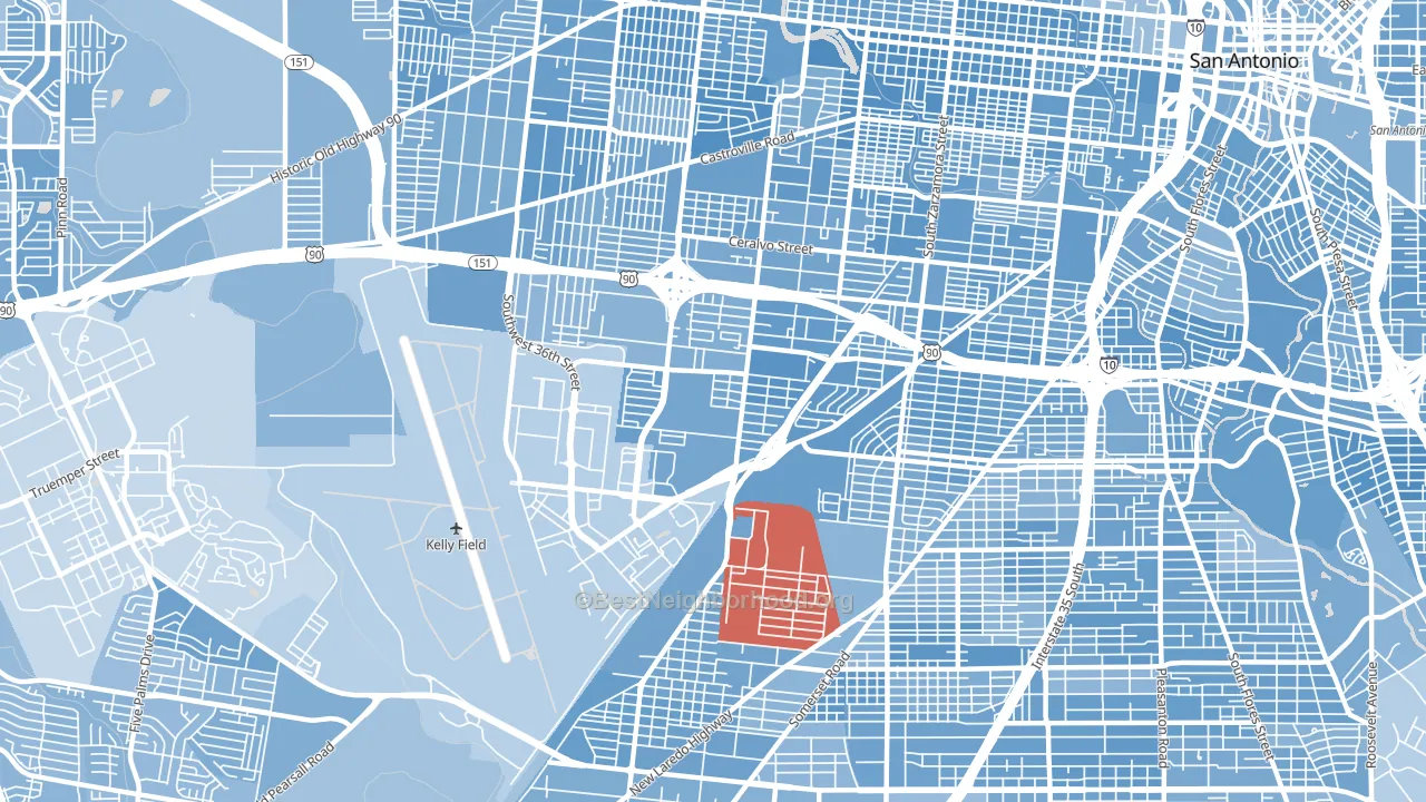78226, TX block-group political-lean map