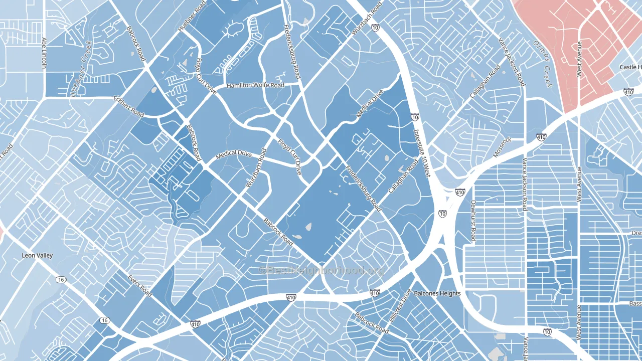 78229, TX block-group political-lean map