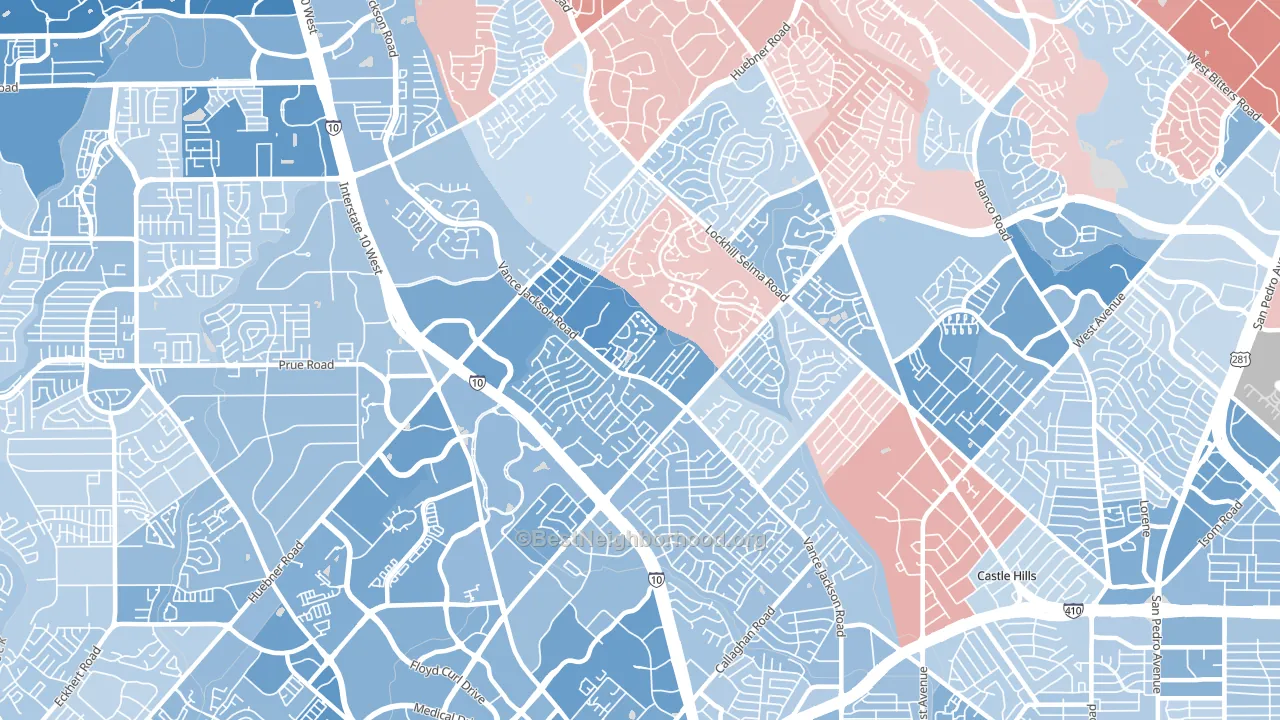 78230, TX block-group political-lean map
