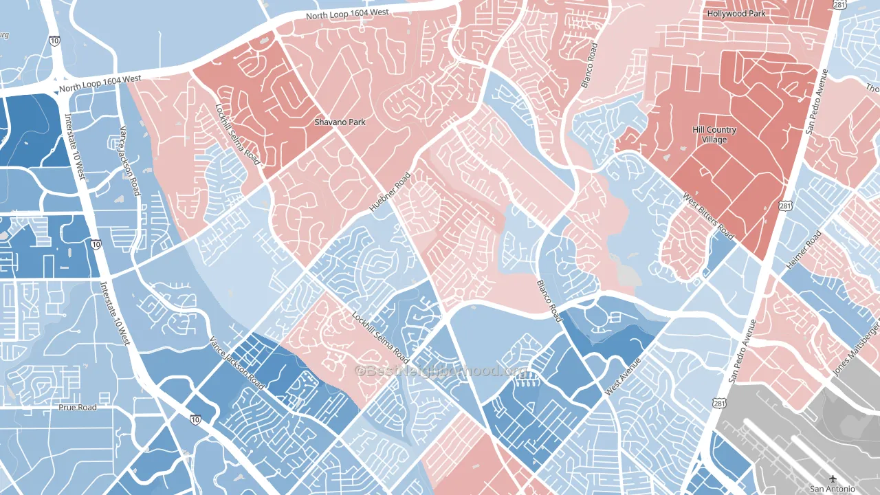 78231, TX block-group political-lean map