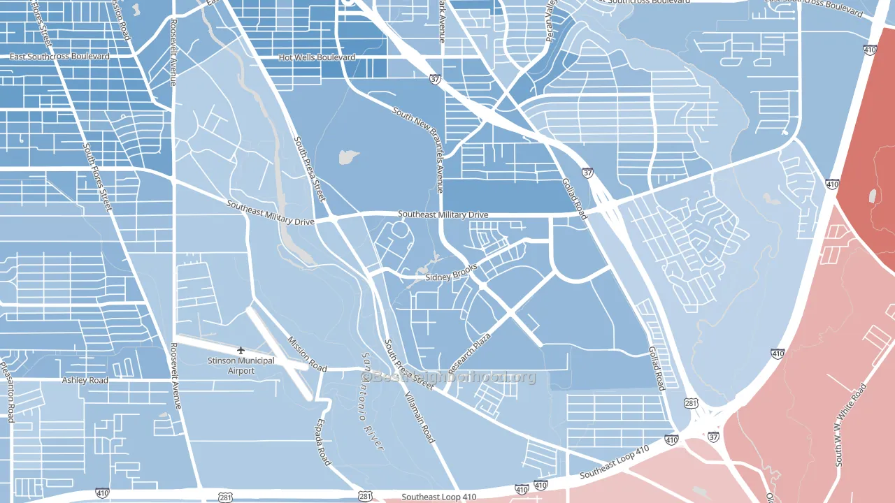 78235, TX block-group political-lean map