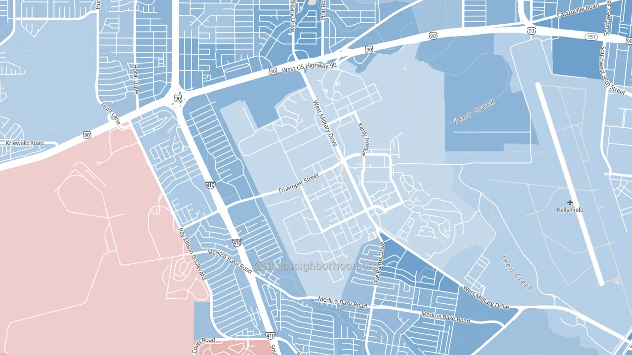 78236, TX block-group political-lean map