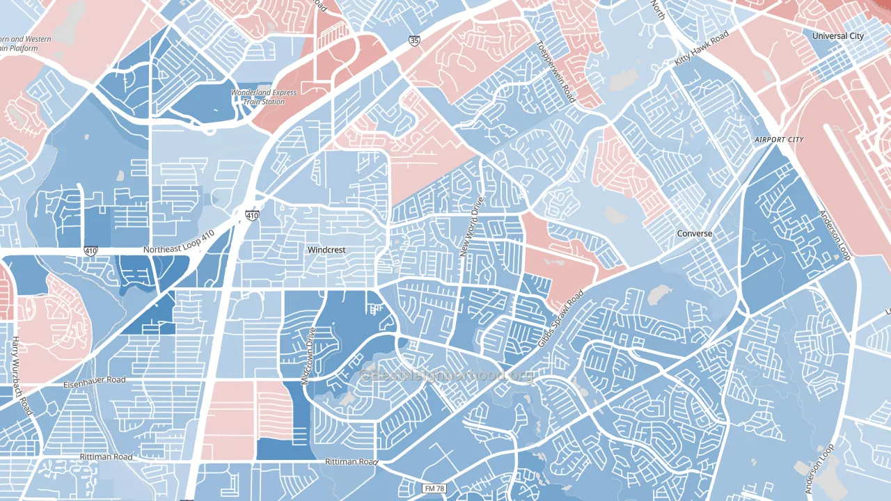 78239, TX block-group political-lean map