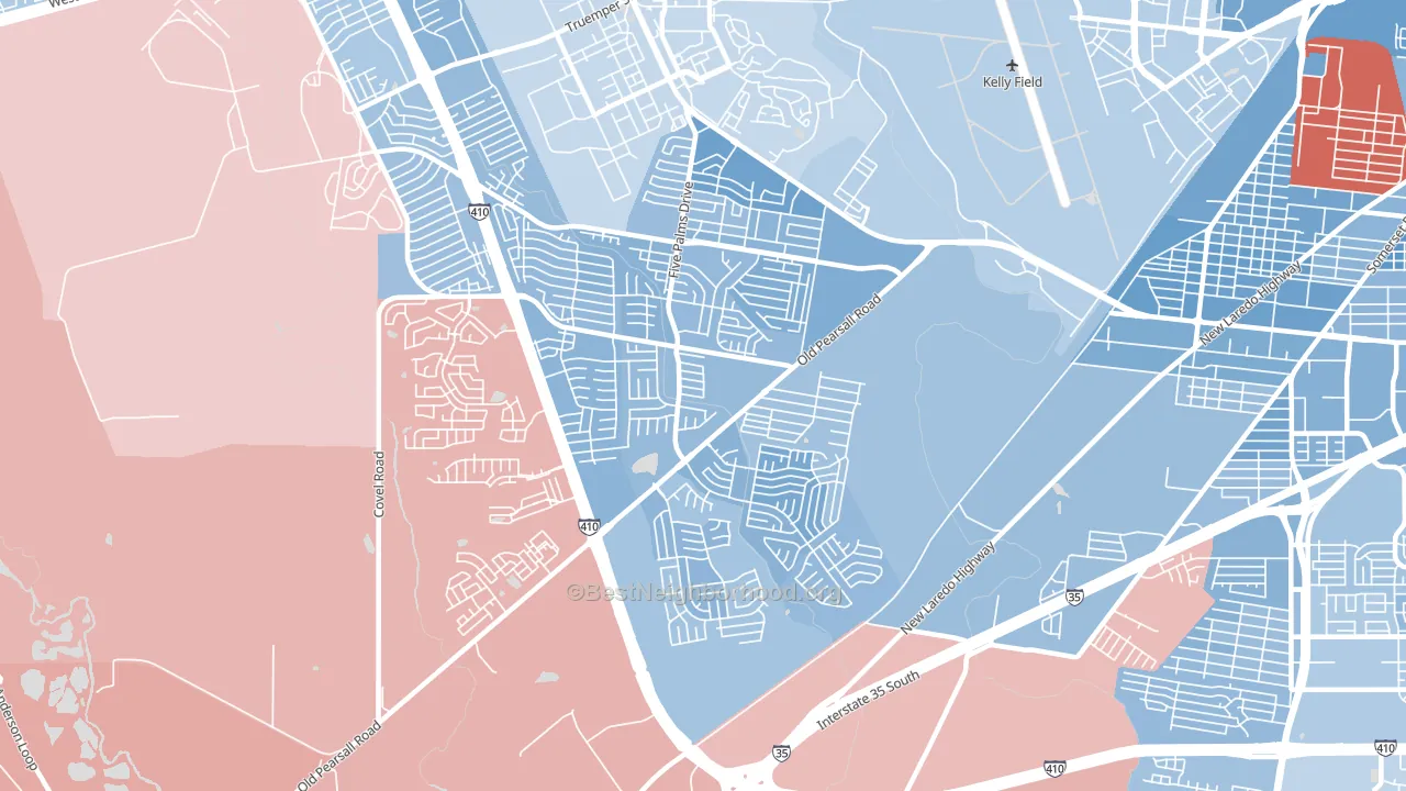 78242, TX block-group political-lean map