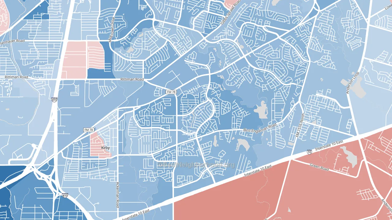 78244, TX block-group political-lean map