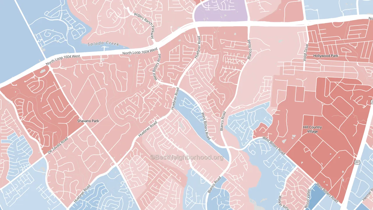 78248, TX block-group political-lean map