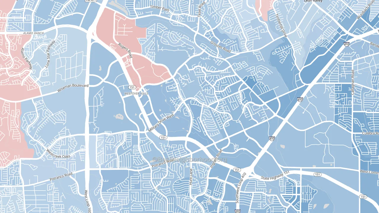 78251, TX block-group political-lean map