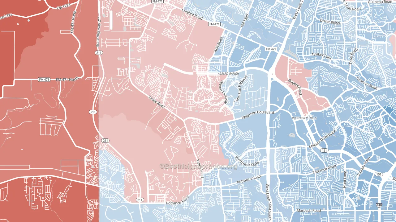 78253, TX block-group political-lean map