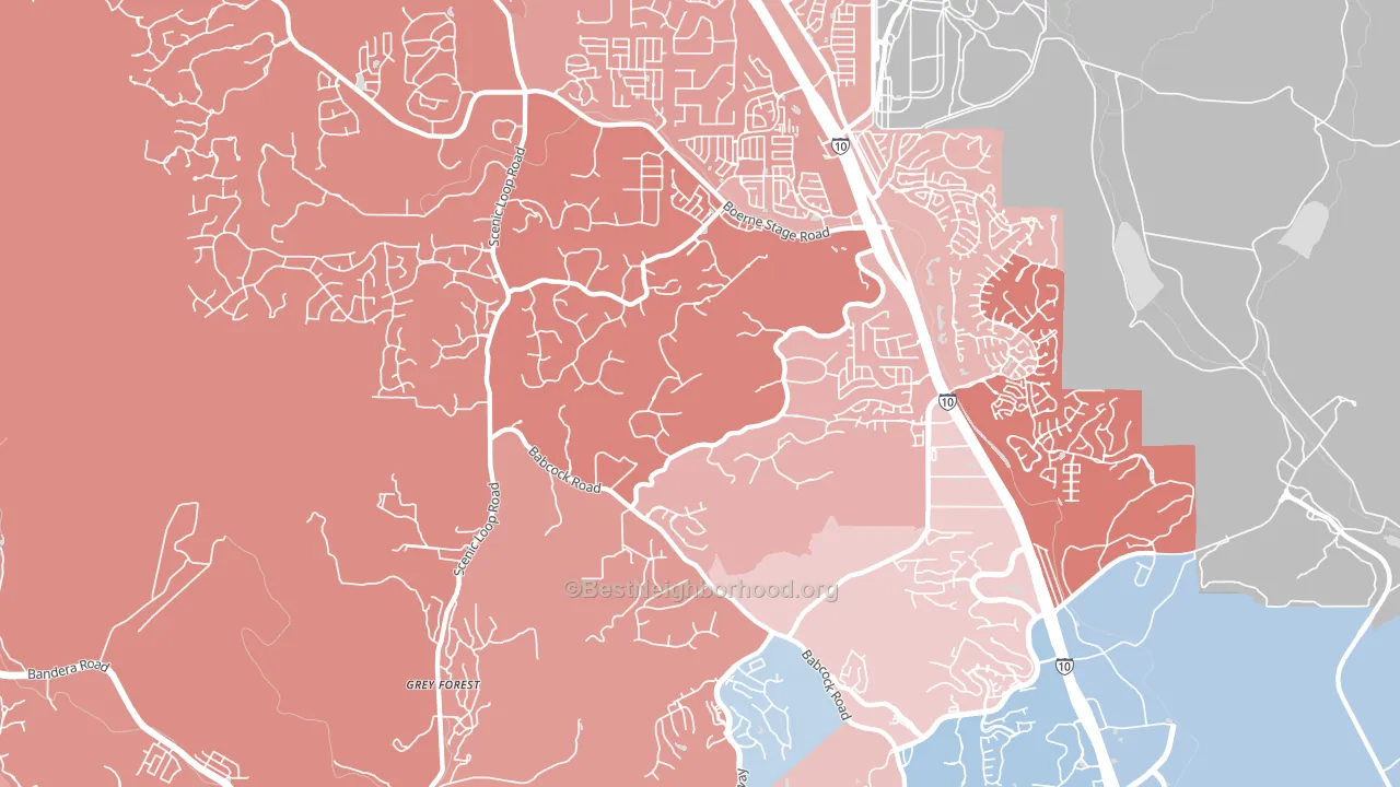 78255, TX block-group political-lean map